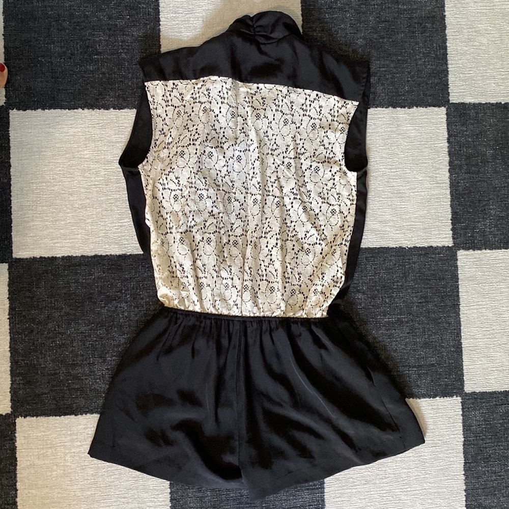 AQUA lace back romper